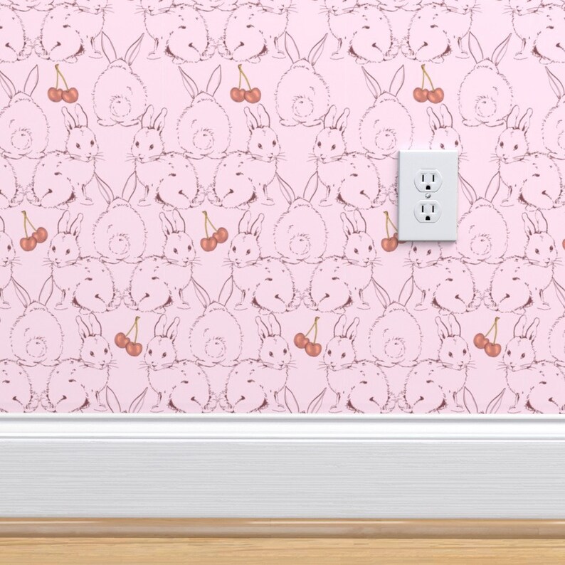 Bunny Tails Wallpaper Bunny Tails and Cherries by Nelvis | Etsy