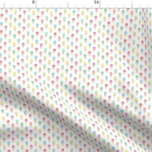 Ice Cream Cones Fabric - (Micro Print) Watercolor Single Scoop Ice Cream By Littlearrowdesign - Cotton Fabric By The Yard With Spoonflower