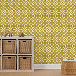 Starburst Tile Wallpaper Starburst Mod Yellow by - Etsy