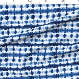 Indigo Blue Tie Dye Pattern Fabric Indigo Shibori Stripe By Radianthomestudio Indigo Cotton Fabric By The Yard With Spoonflower image 3