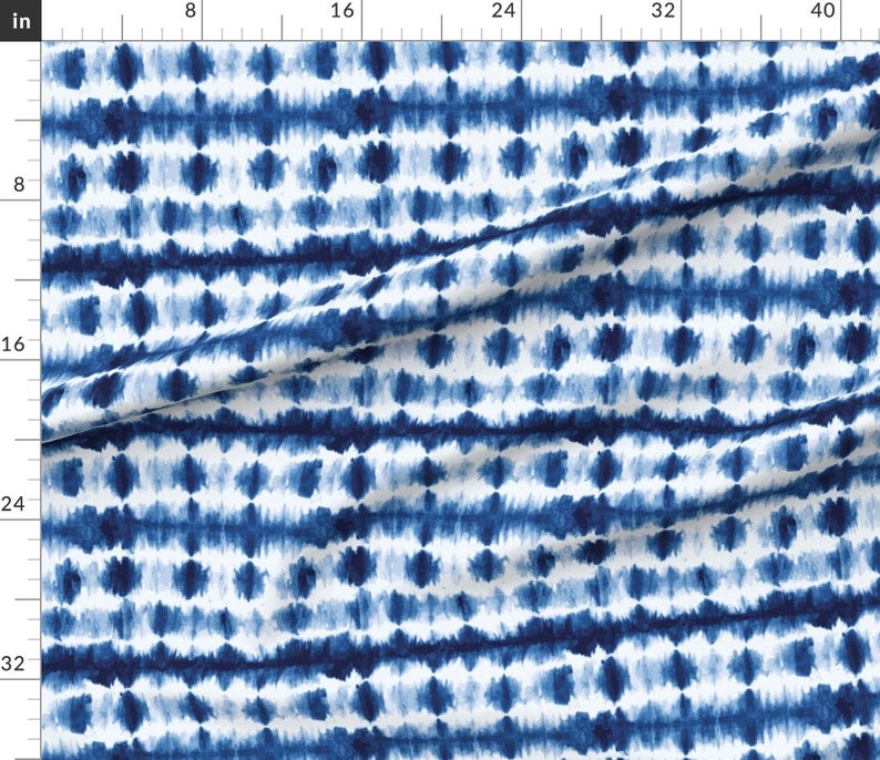Indigo Blue Tie Dye Pattern Fabric Indigo Shibori Stripe By Radianthomestudio Indigo Cotton Fabric By The Yard With Spoonflower image 3