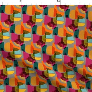 Mid Century Blocks Fabric - Kaleidoscope by ceciliamok - Vintage Retro Modern Geometric Abstract 1950s Geo Fabric by the Yard by Spoonflower