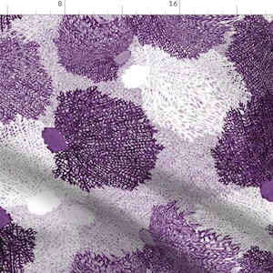 Nautical Fabric - Coral Play | Purple By Southwind - Aquatic Coral Reef Ocean Sea Life Beach Cotton Fabric By The Yard With Spoonflower