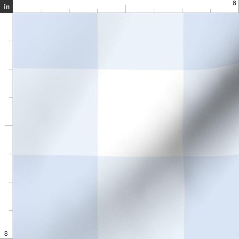 Blue Pastel Buffalo Apparel Fabric - Chambray Blue Gingham by dept_6 - Large Scale Pale Picnic Gingham Tartan Clothing Fabric by Spoonflower image 3