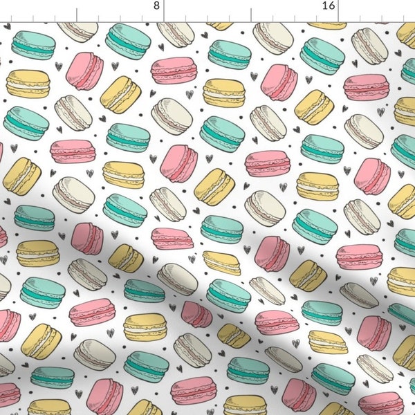 Macaron Fabric - Macarons Sweets Candy By Caja Design - Macarons Cotton Fabric By The Yard With Spoonflower