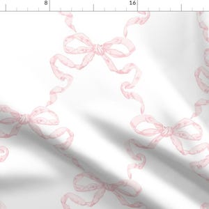 Pink Trellis Fabric - Hannah Ribbon by danika_herrick - Ribbons Feminine Ballet Pink And White Girly Fabric by the Yard by Spoonflower