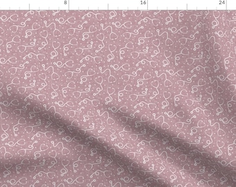 Stethoscope Fabric - Mauve Nursing By Littlearrowdesign - Mauve Pink Woven Look Stethoscope Cotton Fabric By The Yard With Spoonflower