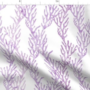 Lilac Reef Life Fabric - Coral Mermaid Coordinate By Littlearrowdesign - Under Sea Diving Sealife Cotton Fabric By The Yard With Spoonflower