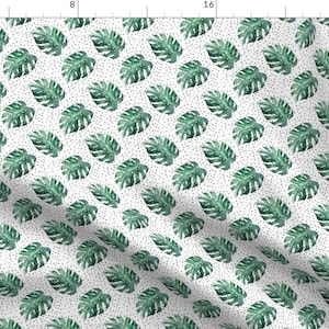 Monstera Fabric - Monstera Tropical Leaves By Hipkiddesigns - Monstera Leaves Tropical Paradise Cotton Fabric By The Yard With Spoonflower