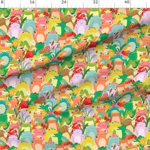 Frog Fabric - Class Picture By Urbandaisies - Frog Colorful Kids Classroom Daycare Rainbow Cotton Fabric By The Yard With Spoonflower image 2