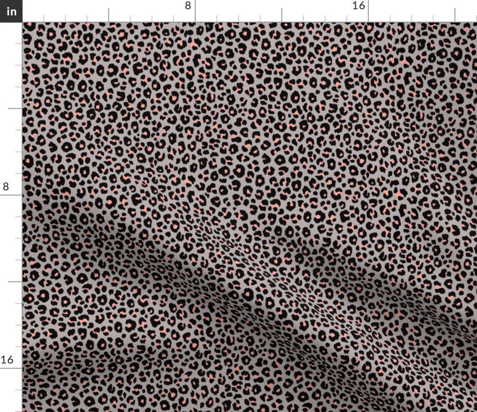 Animal Print Fabric Leopard Print Spots Peach Plum by Etsy
