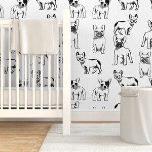 Frenchie Wallpaper French Bulldog Black White Dog by Andrea - Etsy