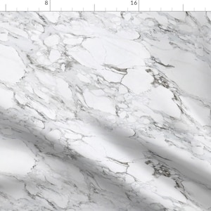 Marble Fabric - Carrera Marble By Willowlanetextiles - Marble Home Decor Cotton Fabric By The Yard With Spoonflower