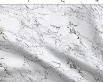 Marble Fabric - Carrera Marble By Willowlanetextiles - Marble Home Decor Cotton Fabric By The Yard With Spoonflower