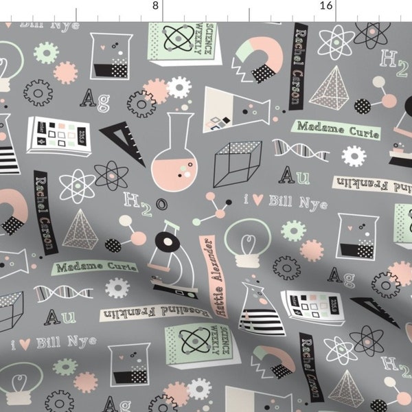 Science Fabric - She Blinded Me With Science! By Amel24 - School Kids Cotton Fabric By The Yard With Spoonflower