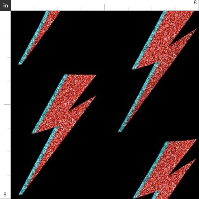 Lightning Bolt Fabric Red Blue Lightning on Black by Etsy