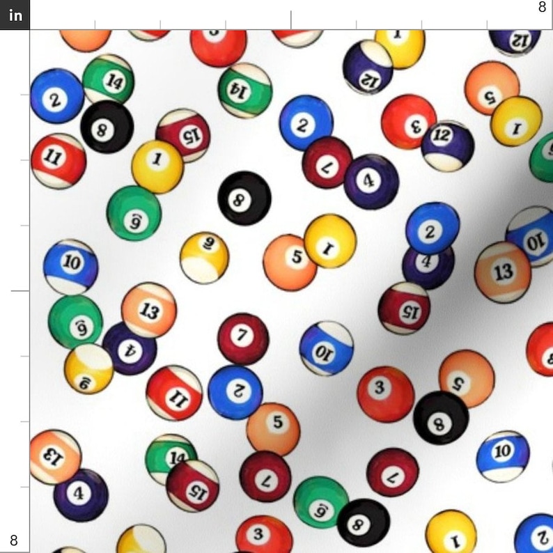 Billiards Fabric Billiards Balls by Thin Line Textiles Etsy