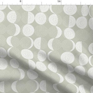 Gray Moon Phases Fabric - Moon Phases Embroidery Sand Gray By Marketa Stengl - Gray Moon Phases Cotton Fabric By The Yard With Spoonflower