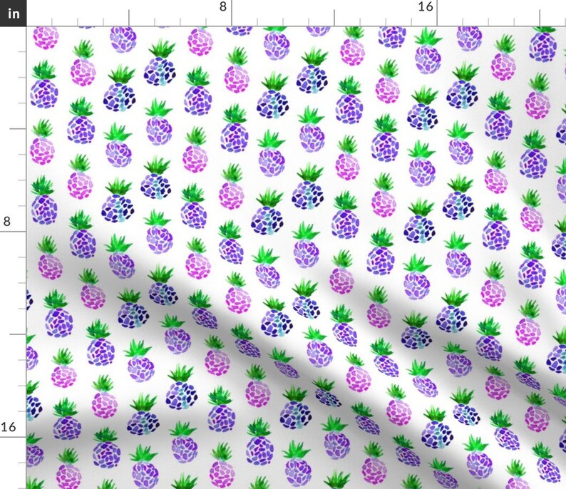 Purple Pineapple Fabric Purple Pineapples Watercolor by Etsy
