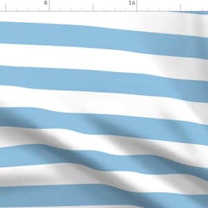 Preppy Stripes Fabric - Sky Blue Wide Stripes By Sweetzoeshop - Preppy Blue White Stripes Wide Cotton Fabric By The Yard With Spoonflower image 1