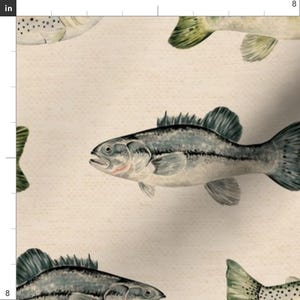 Cabincore Fabric - Lake Fish Large by cateandrainn - Rustic Camping Fisherman Cabin Decor Lake House Cabin Fabric by the Yard by Spoonflower bild 3
