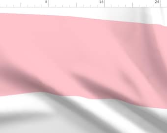 Striped Fabric - Stripes Huge Light Pink By Misstiina - Horizontal Stripes Pink White Nursery Cotton Fabric By The Yard With Spoonflower