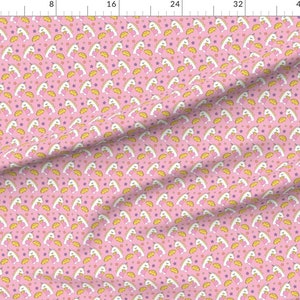 Unicorns Love Tacos Fabric Unicorns Tacos By Boredinc Pink Whimsical Fantasy Unicorn Cotton Fabric By The Yard With Spoonflower image 3