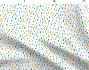 May include: A white background with a repeating pattern of colorful school supplies. The pattern includes yellow pencils, blue pens, pink erasers, and teal pencil sharpeners.