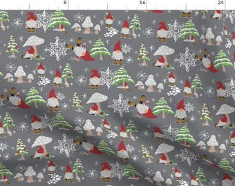 Christmas Gnomes Fabric - Winter Gnomes By Sarahcatherinedesignsinc - Holiday Xmas Gnomes Winter Cotton Fabric By The Yard With Spoonflower