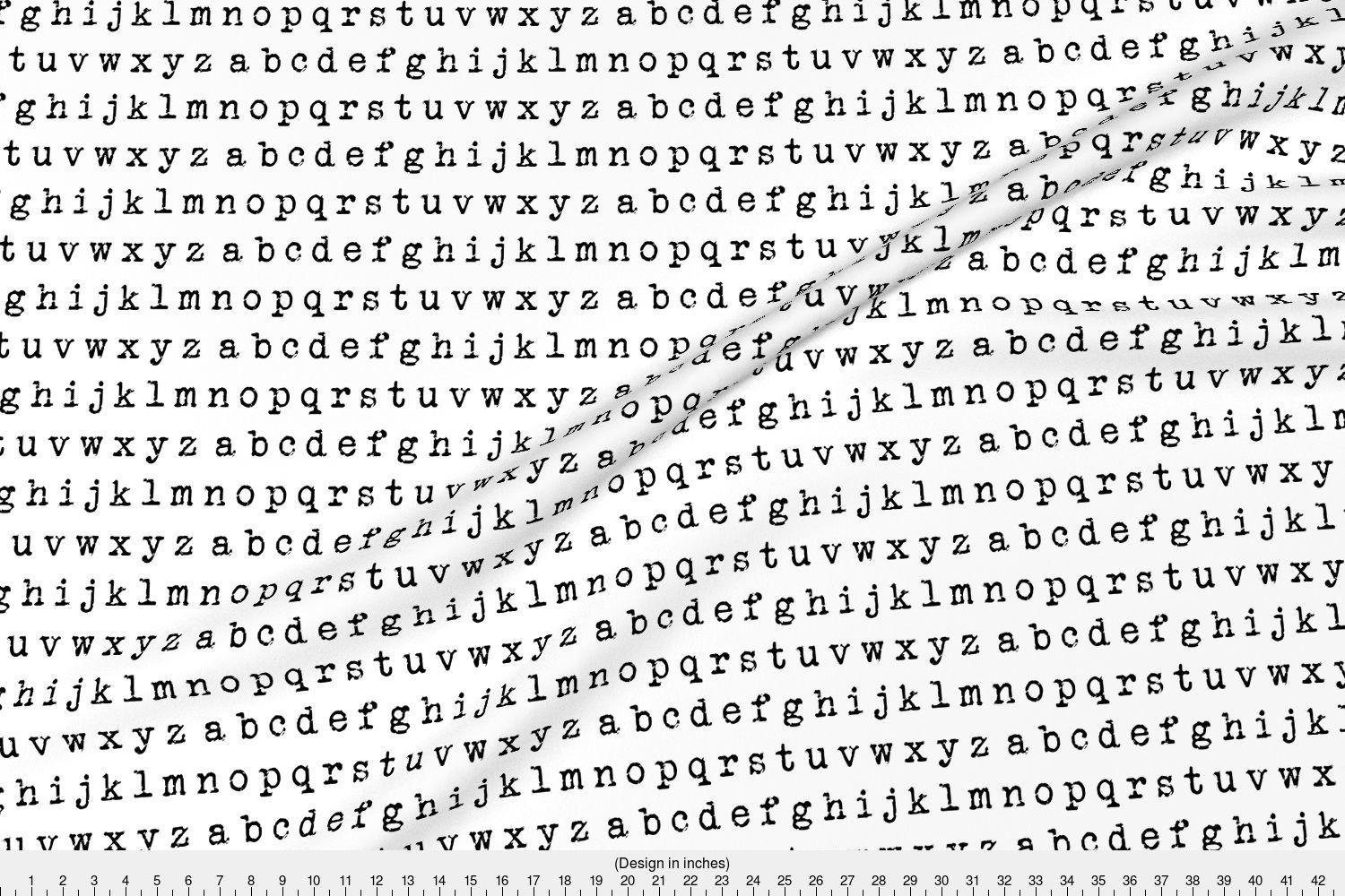 Typewriter Letters Fabric Typewriter Alphabet Black On Etsy