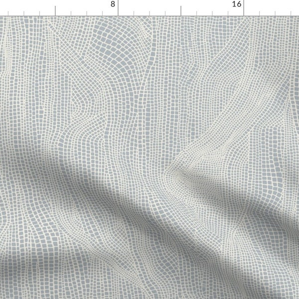 Draped Abstract Line Fabric - Abstract Doodle by leannefriedberg - Cream Beige Gray Blue Modern Minimal Fabric by the Yard by Spoonflower