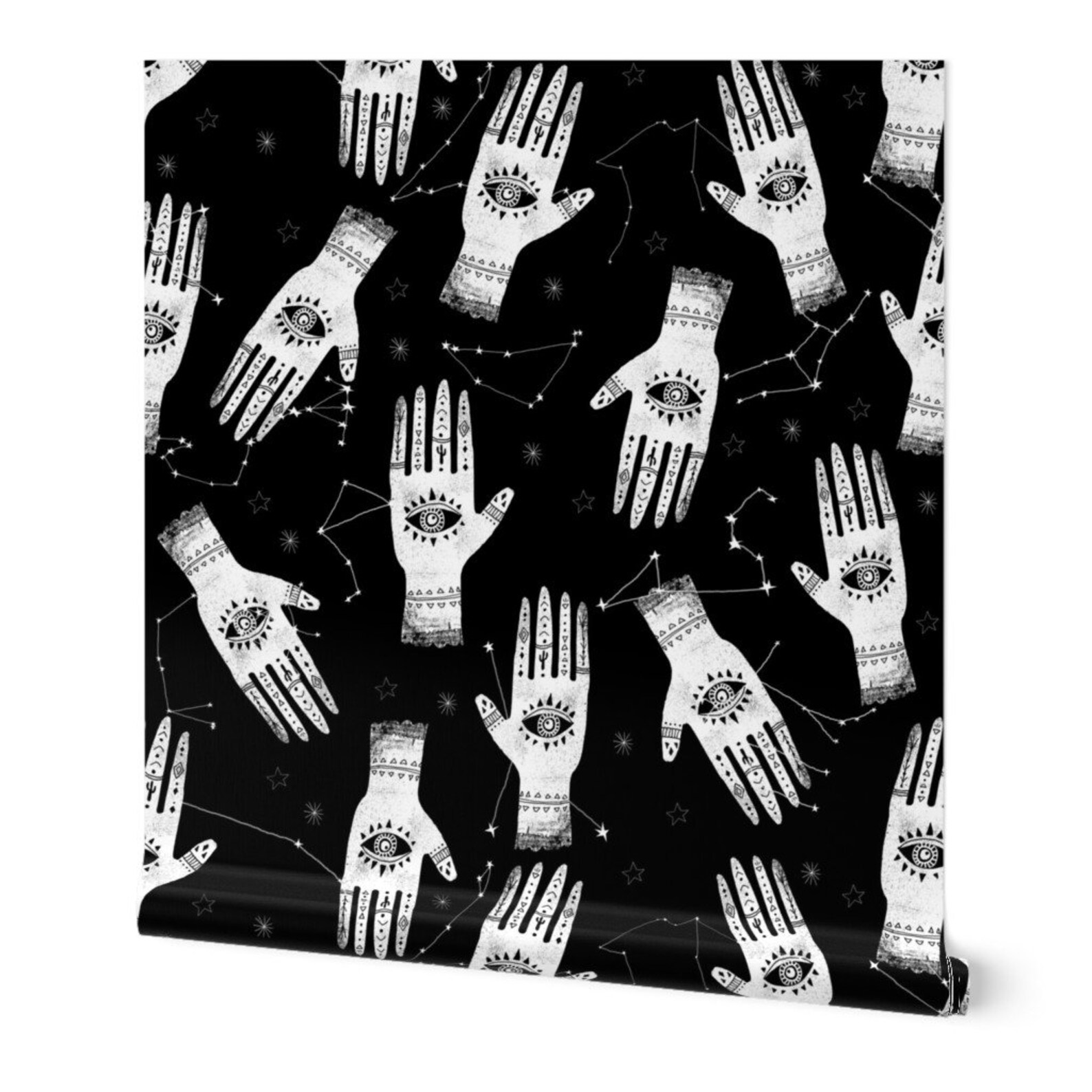 Palmistry Wallpaper Palmistry Palm Hand Mystic Black by - Etsy