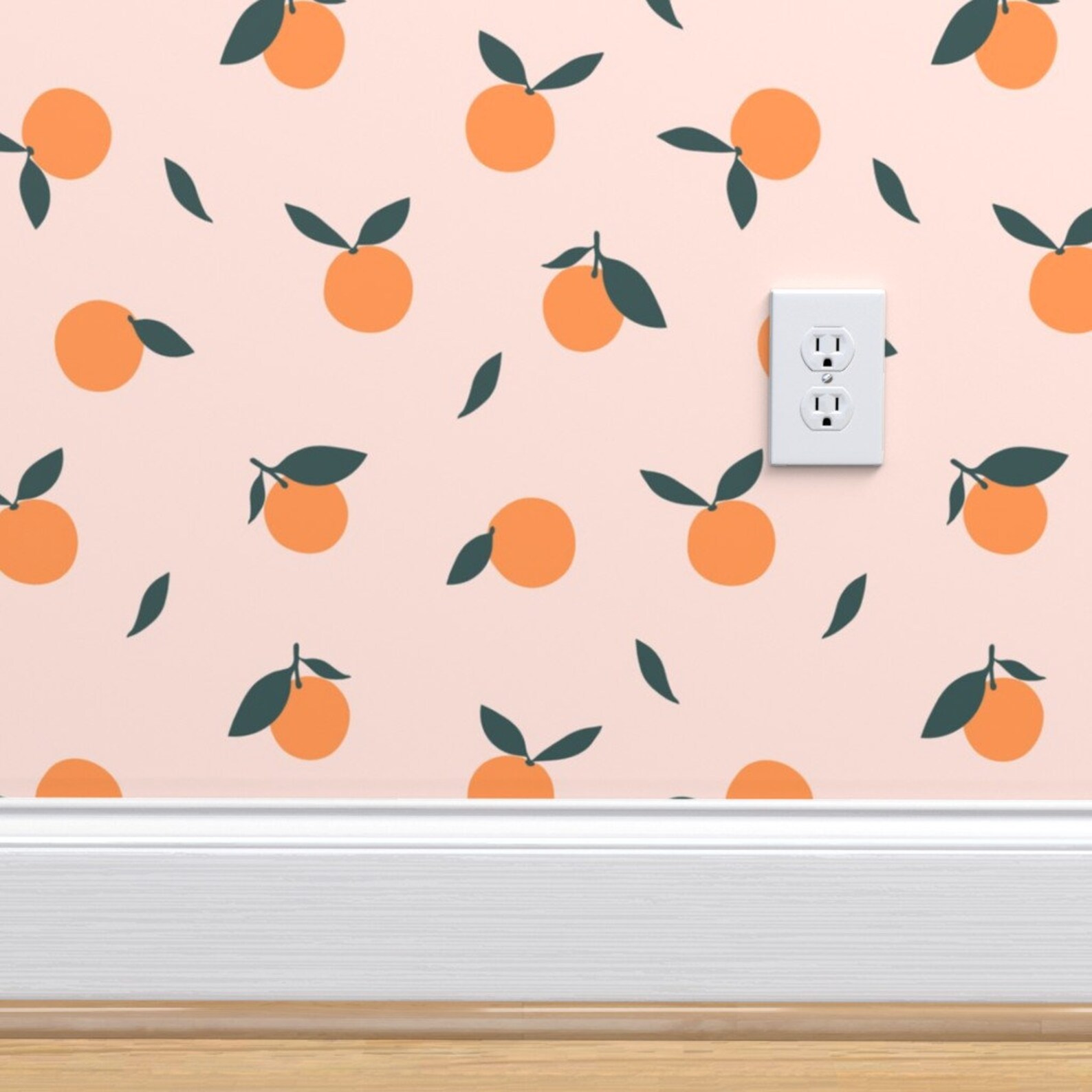 Clementine Wallpaper Clementine by Kimsa Pink Orange Etsy