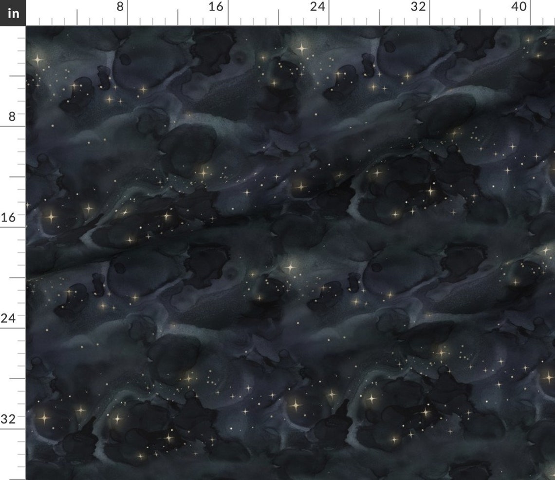 Night Sky Fabric Mystical Night Sky by Sugarpinedesign Etsy