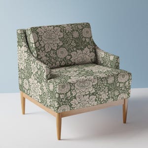 Sage Green Floral Upholstery Fabric- The Printmakers Garden by annaaho - Hand Drawn Traditional  Fabric By The Yard With Spoonflower