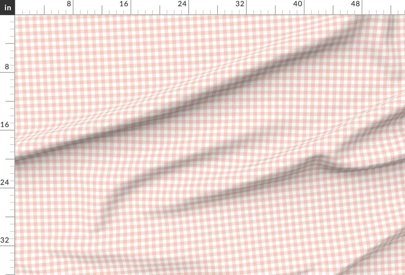 Blush Pink Gingham Fabric - Gingham Blush Pink by sugarfresh - Plaid Small Checks Buffalo Check Blush Pink Fabric by the Yard by Spoonflower imagen 2
