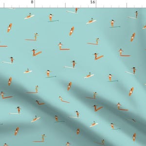 Surfer Fabric - Soul Surfers Light Blue By Tasiania - Women Surfer Bikini Fashion Summer Beach Cotton Fabric By The Yard With Spoonflower