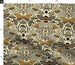 Botanical Fabric - Natural Habitat Of Bees And Moths By Ozdebayer - Beige Yellow Mushrooms Nature Cotton Fabric By The Yard With Spoonflower 
