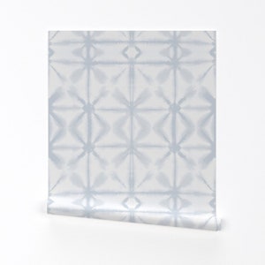 Shibori Wallpaper - Star Blue By Michellemathis - Shibori Star Blue Custom Printed Removable Self Adhesive Wallpaper Roll by Spoonflower