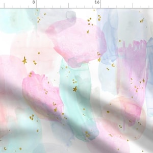 Rainbow Watercolor Fabric - Rainbow And Stars Watercolor Abstract By Crystal Walen - Rainbow Star Cotton Fabric By The Yard With Spoonflower