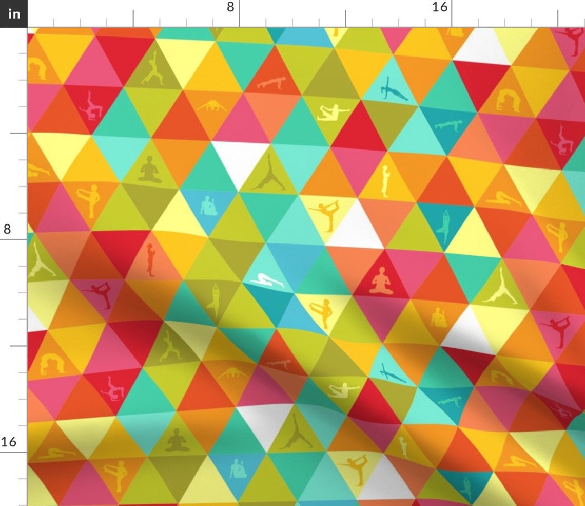 Yoga Fabric Yoga Pose Triangles by Creativetaylor Yoga - Etsy