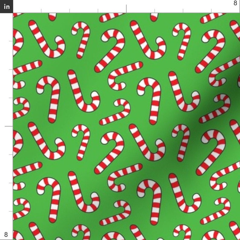 Candy Cane Fabric Christmas Candy Cane Cute Holiday Pattern Etsy