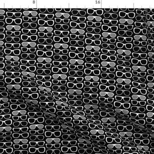 Sunglasses Fabric - Sunglasses  Black + White By Misstiina- Black and White Glasses Shades Trendy Cotton Fabric By The Yard With Spoonflower