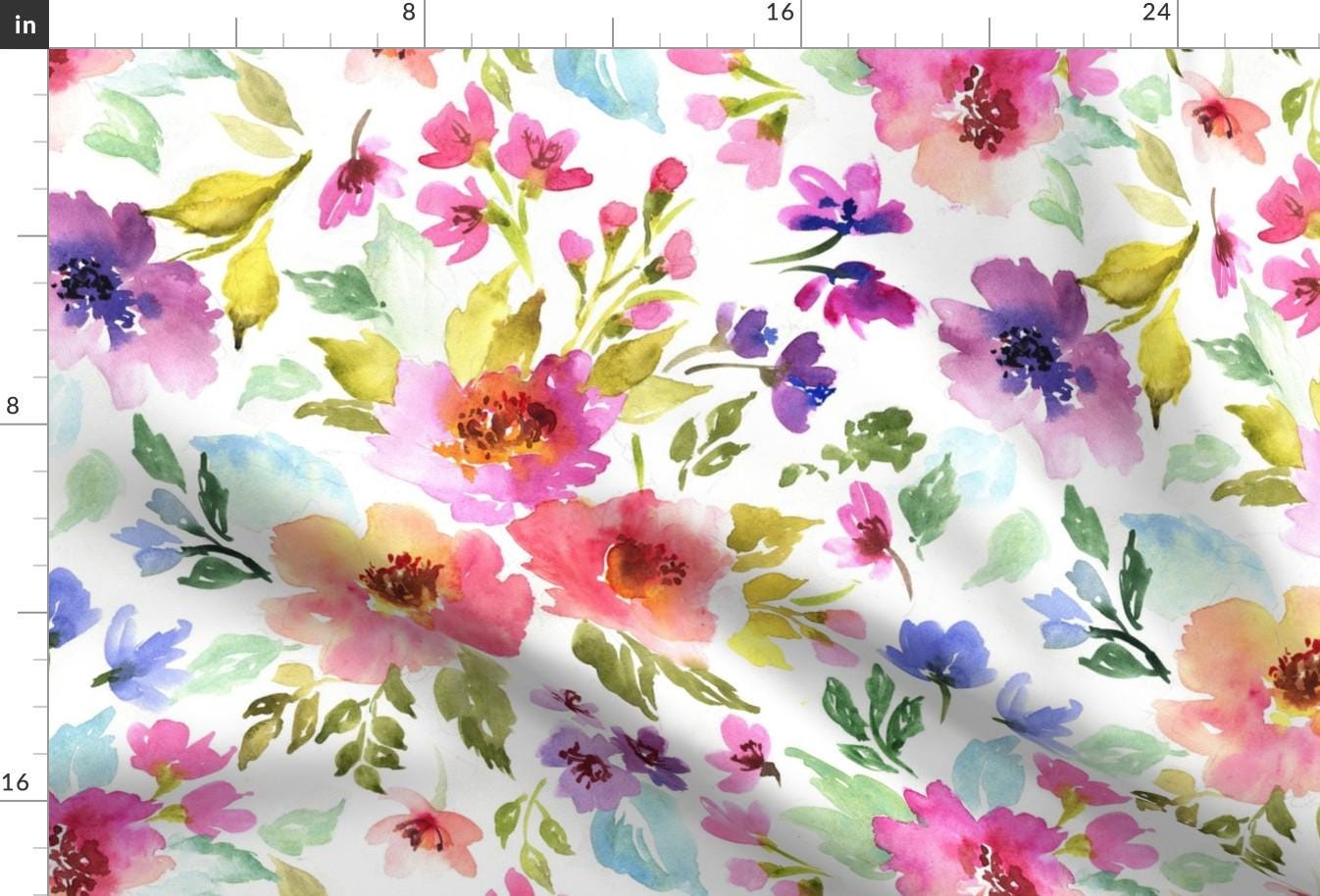 Spring Floral Upholstery Fabric- Colorful Flowers by Peagreengirl ...