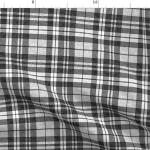 Charcoal Plaid Fabric - Dark Charcoal By Littlearrowdesign - Plaid Check Upholstery Decor Cotton Fabric By The Yard With Spoonflower