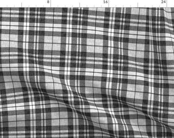 Charcoal Plaid Fabric - Dark Charcoal By Littlearrowdesign - Plaid Check Upholstery Decor Cotton Fabric By The Yard With Spoonflower