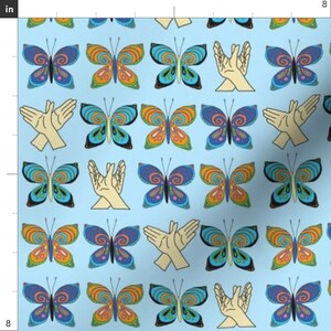 Butterfly Fabric Blue Butterfly ASL Pattern by Marykane - Etsy