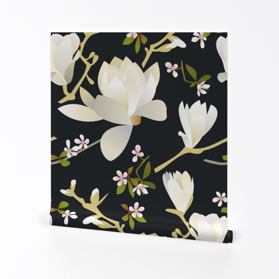 Magnolia Wallpaper Magnolia Blooms by Amy Maccready Custom Printed