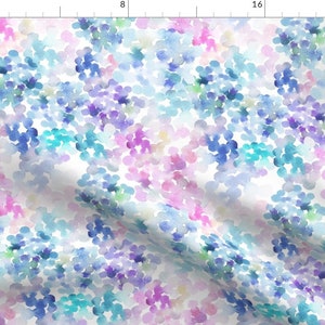 Purple and Blue Watercolor Fabric - Watercolor Blobs Pattern By Holaholga - Abstract Watercolor Cotton Fabric By The Yard With Spoonflower