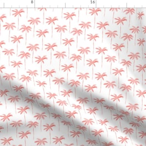 Palm Tree Fabric - Watercolor Palm Coral By Littlearrowdesign - Tropical Trees Summer Decor Cotton Fabric By The Yard With Spoonflower